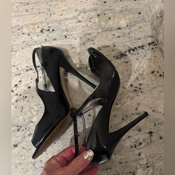 Guess Peep -Toe Pump Black Patent Stiletto  Sz 6 - Picture 11 of 17